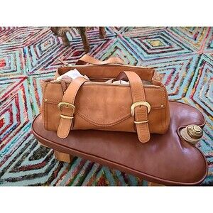Vintage Michael Kors Standford Tan Leather Satchel Saddle Bag Handbag